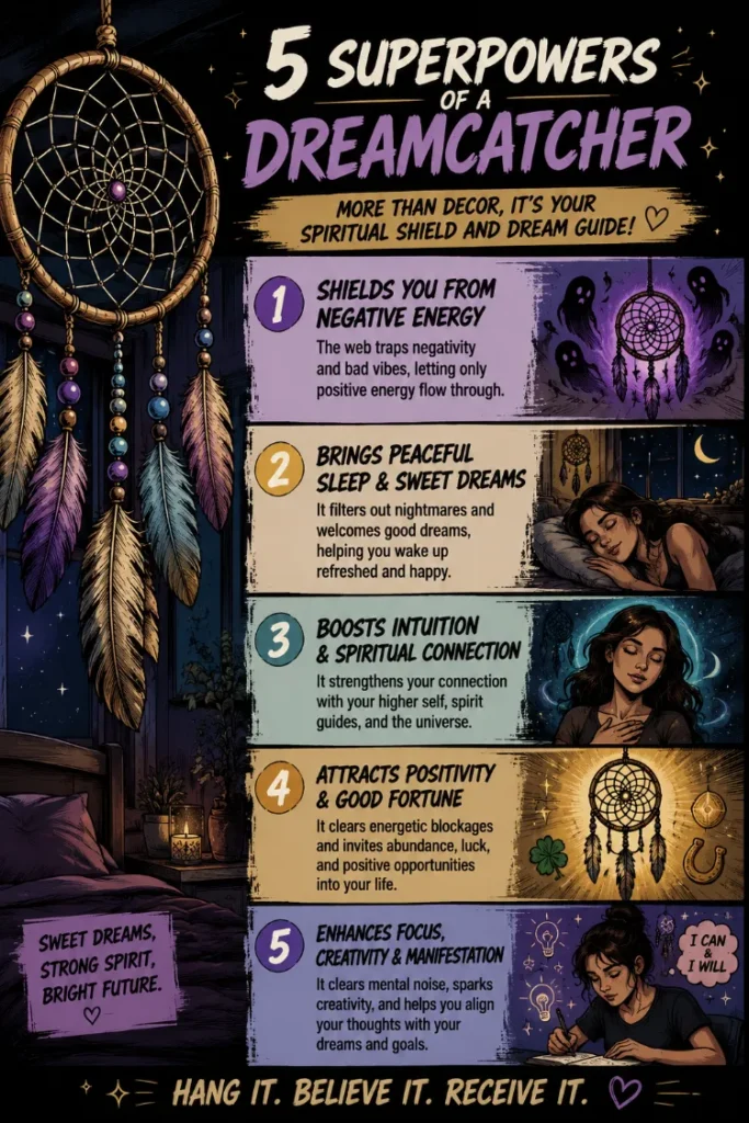 Dreamcatcher spiritual meaning infograph