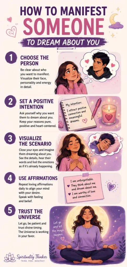 How to Plant Yourself in Someone's Dreams Through Manifestation 5 easy steps 3 how to manifest a person to dream about you